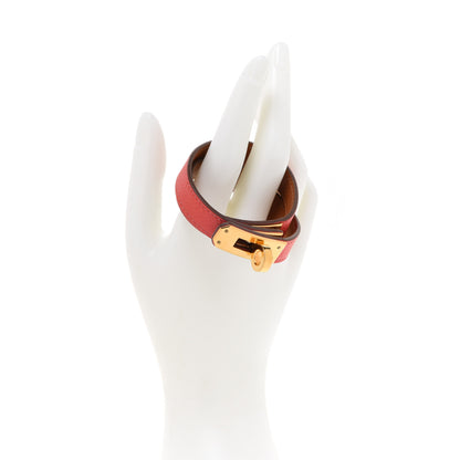 Hermes Epsom Kelly Double Tour Bracelet S Rouge Pivoine 2 of 8