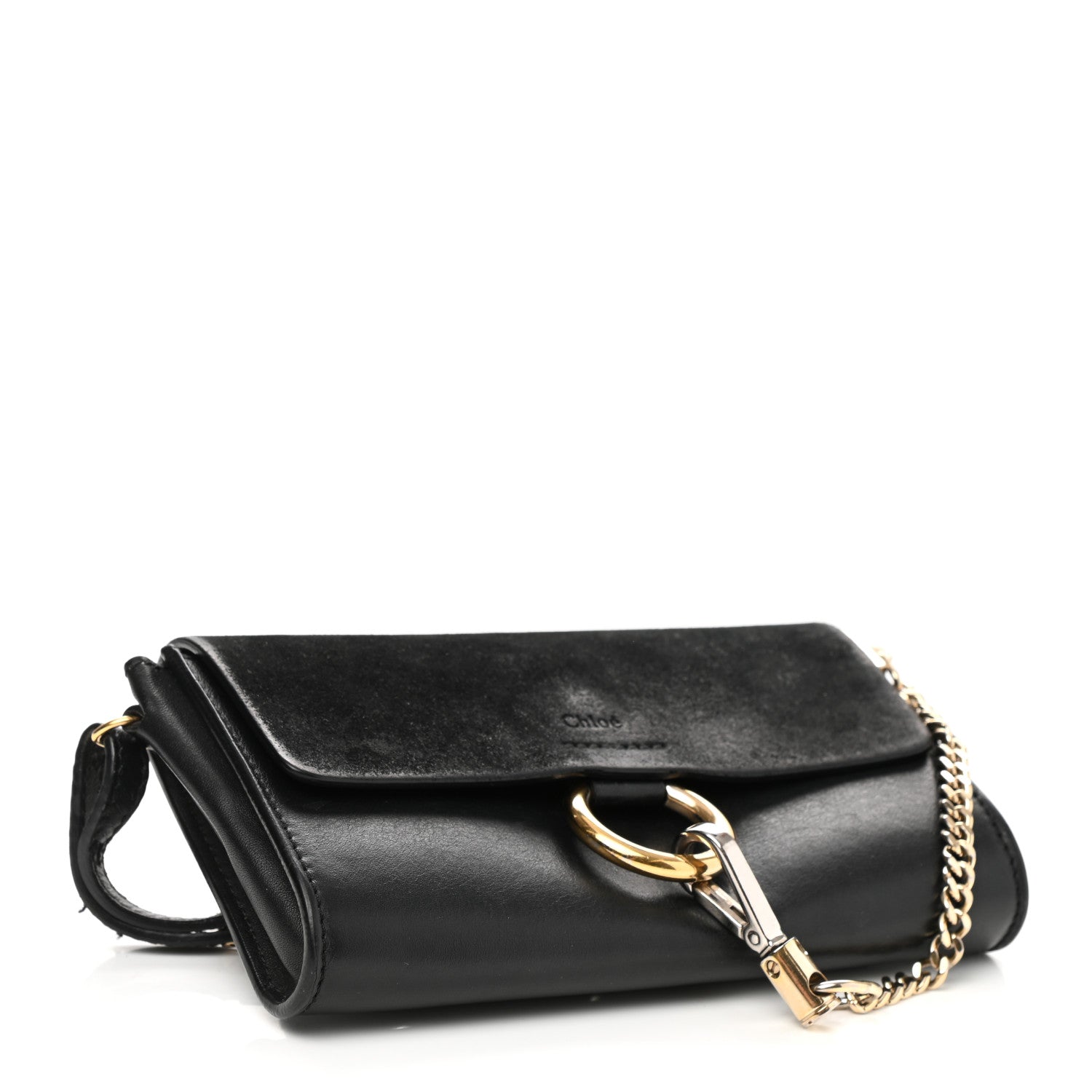 Chloe Suede Calfskin Mini Faye Shoulder Bag Black 6 of 12