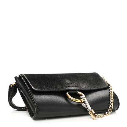 Chloe Suede Calfskin Mini Faye Shoulder Bag Black 6 of 12