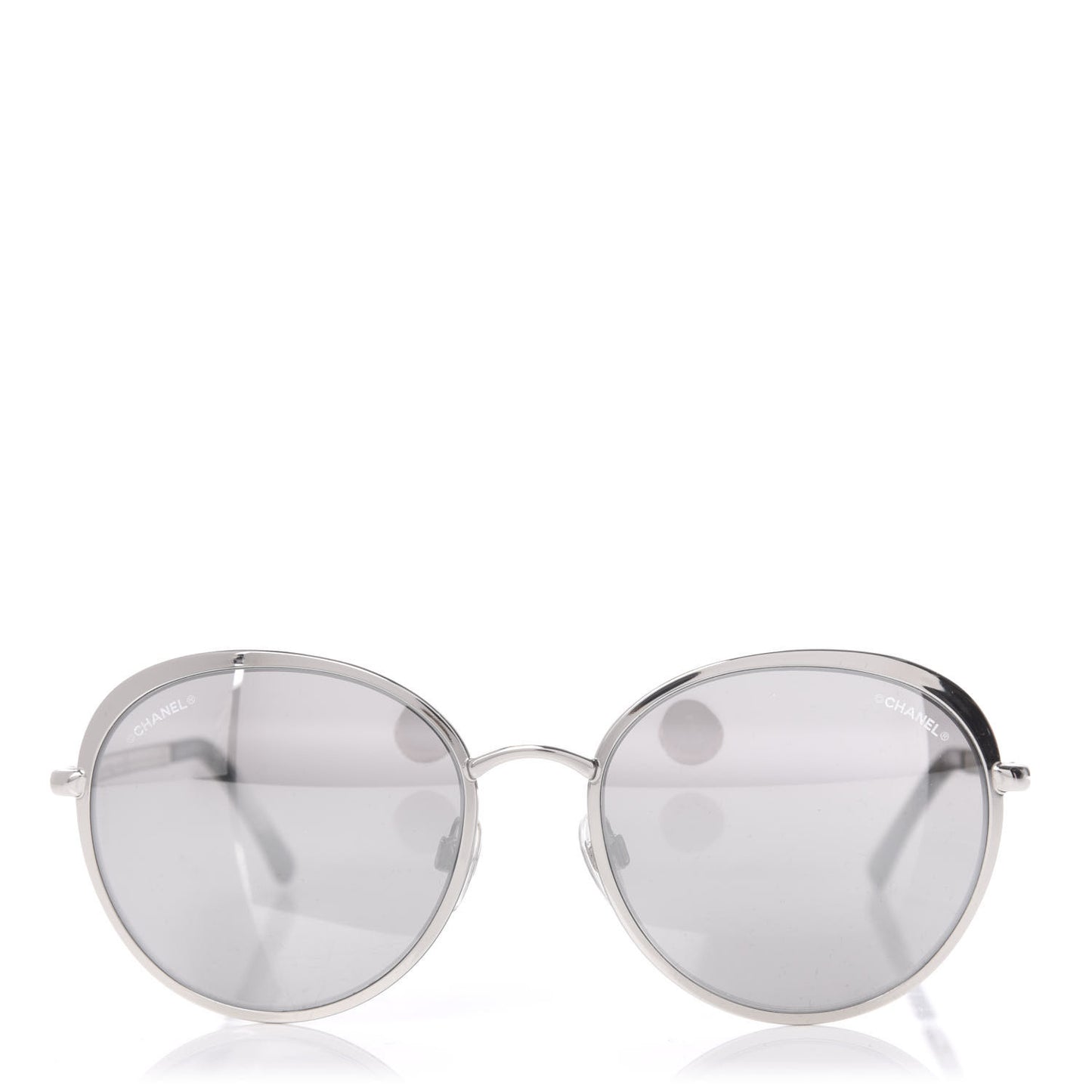Round Spring Sunglasses 4206 Black Silver