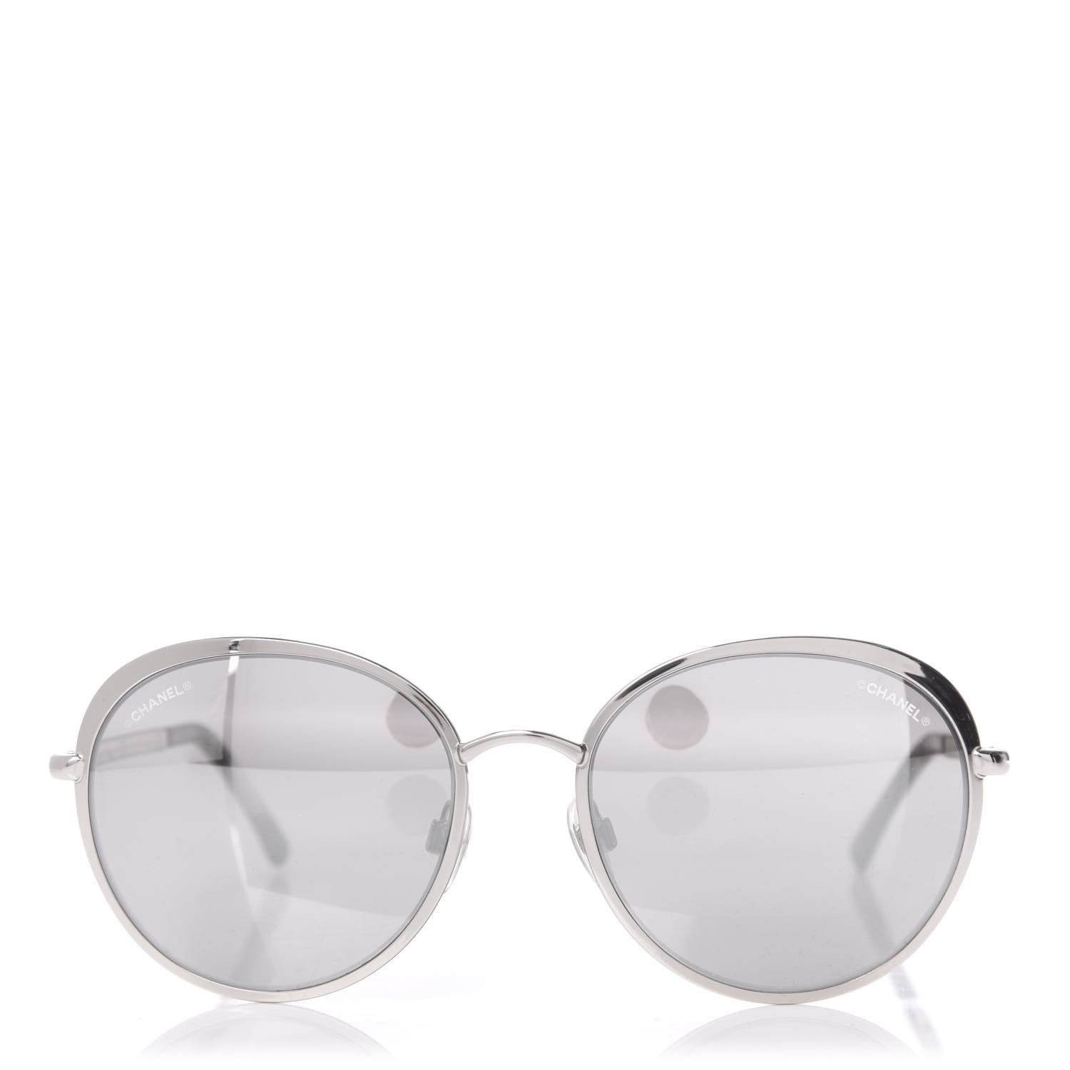 Chanel Round Spring Sunglasses 4206 Black Silver 3 of 8