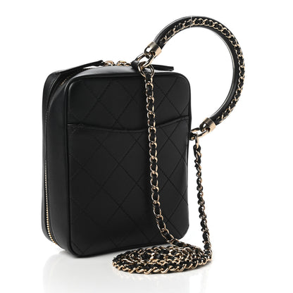 Chanel Calfskin Stitched Cup Of Tea Vanity Case Black 3 of 11