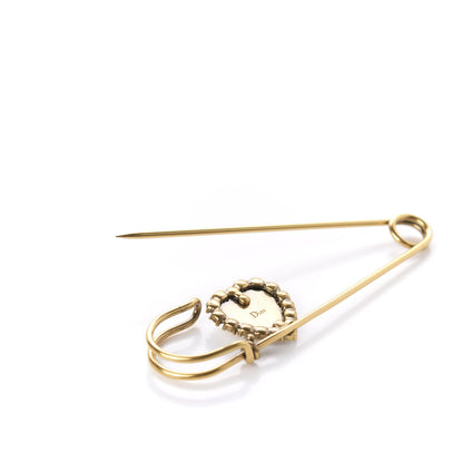 Christian Dior Crystal Heart Jadior Brooch Aged Gold 4 of 5