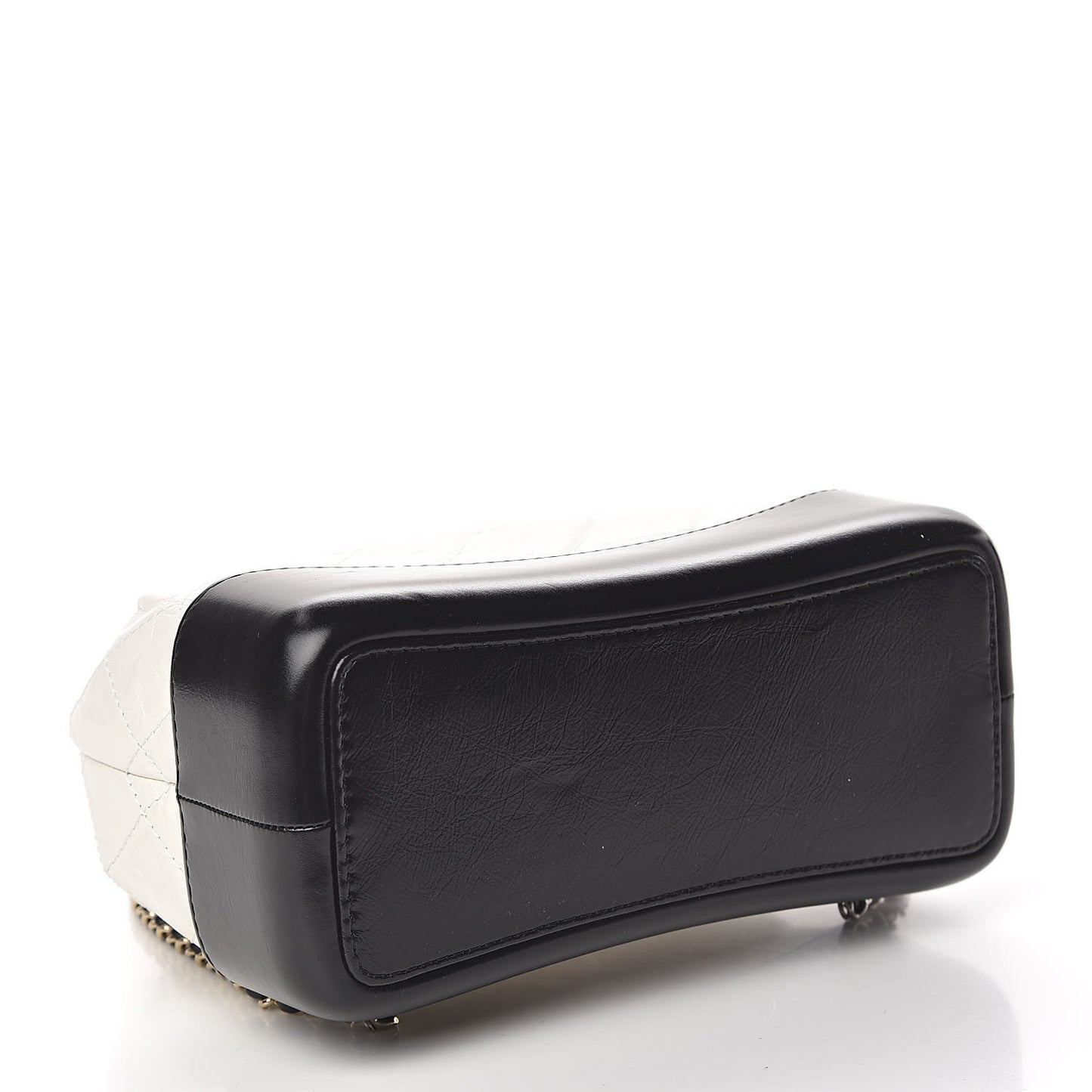 Aged Calfskin Quilted Small Gabrielle Backpack Black White