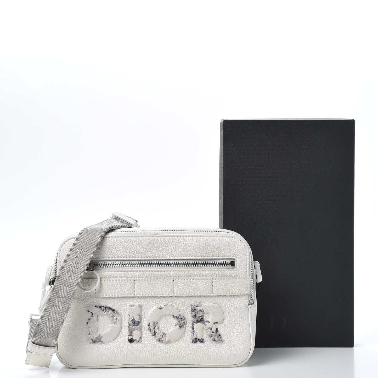 X DANIEL ARSHAM Grained Calfskin Safari Messenger Bag White
