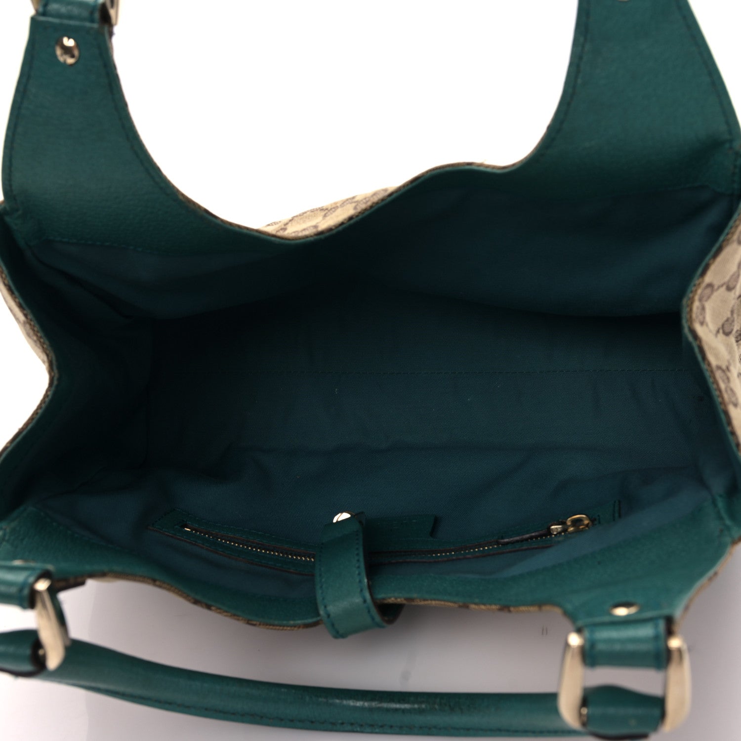 Gucci Monogram Calfskin Large Bardot Shoulder Bag Turquoise 5 of 10