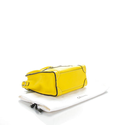 Celine Drummed Calfskin Nano Luggage Citron 4 of 8