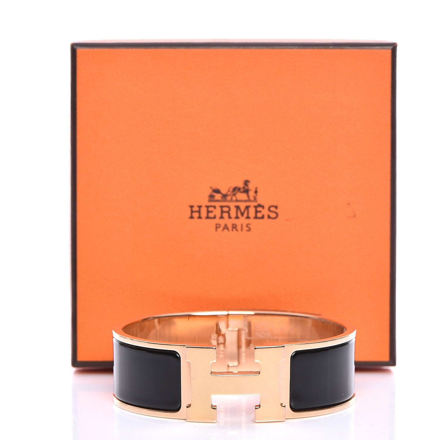Hermes Enamel Wide Clic Clac H Bracelet GM Black 8 of 8