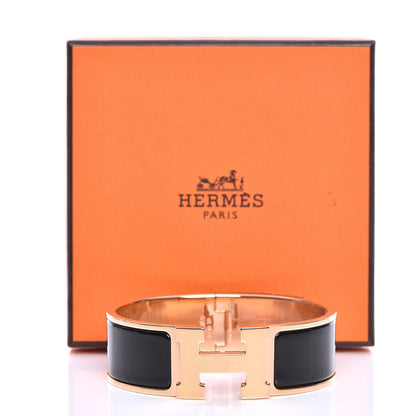 Hermes Enamel Wide Clic Clac H Bracelet GM Black 8 of 8
