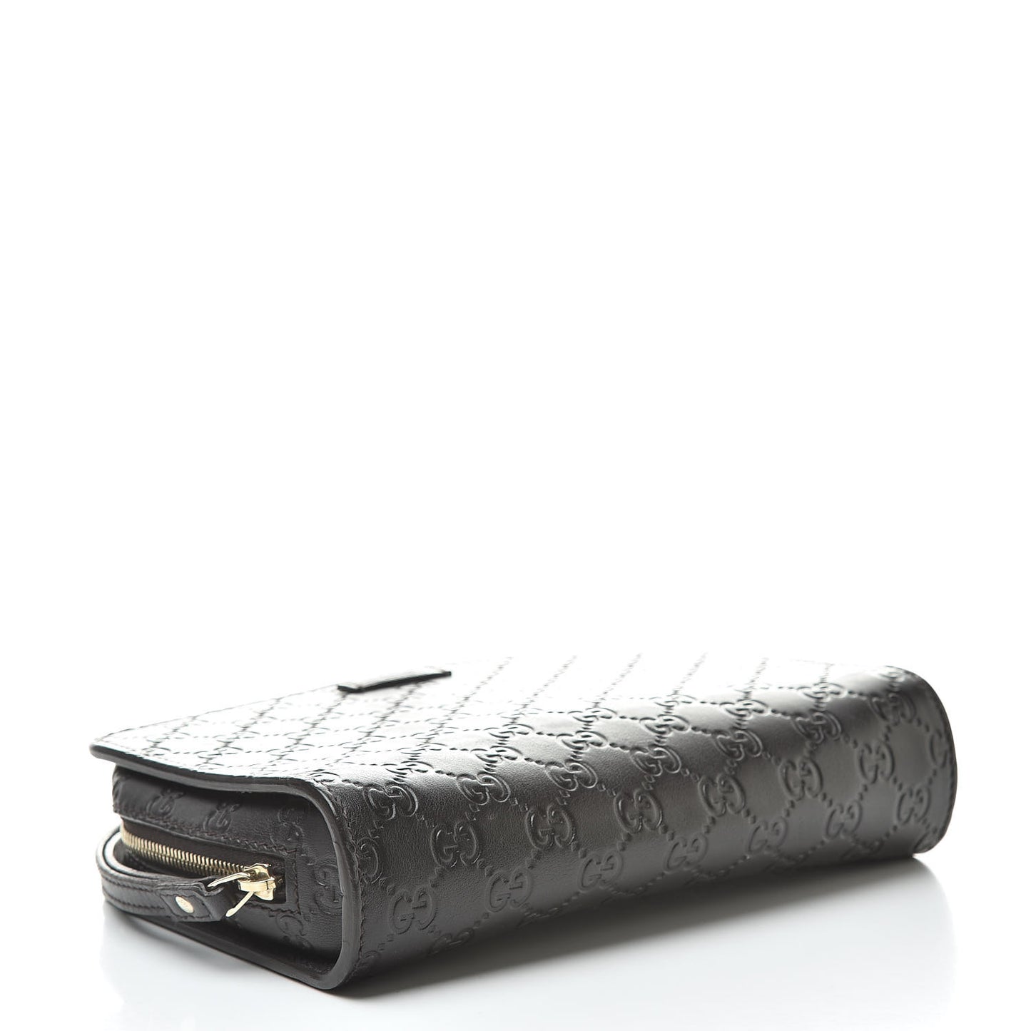 Guccissima Zip Clutch Dark Brown