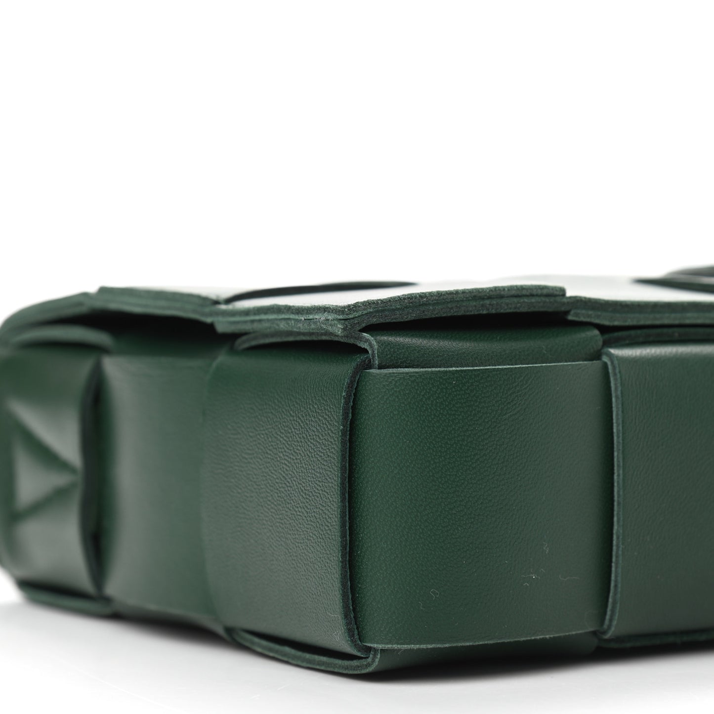 Lambskin Maxi Intrecciato Cassette Crossbody Bag Raintree Green