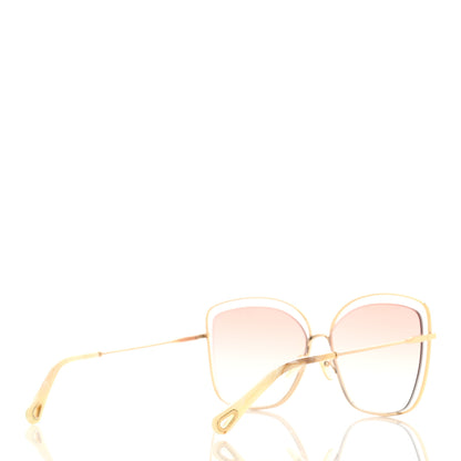 Chloe Poppy Cutout Square Sunglasses CE133S Gold Pink 4 of 7