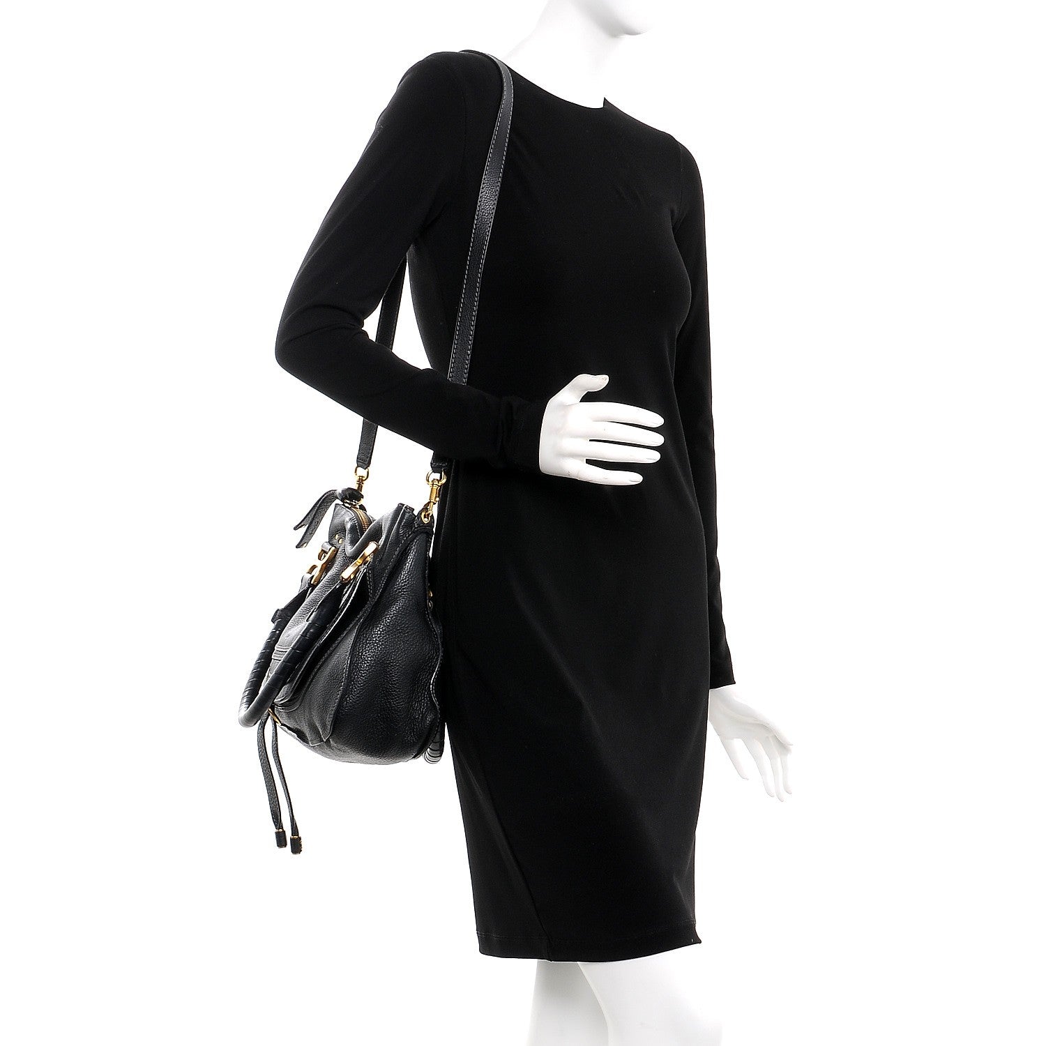 Chloe Calfskin Medium Marcie Satchel Black 2 of 16