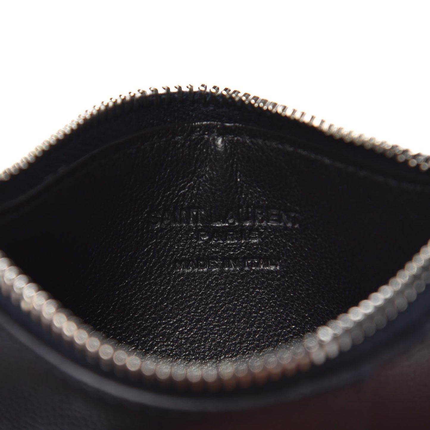 Grained Calfskin 5 Fragments Zip Pouch Card Holder Deep Marine