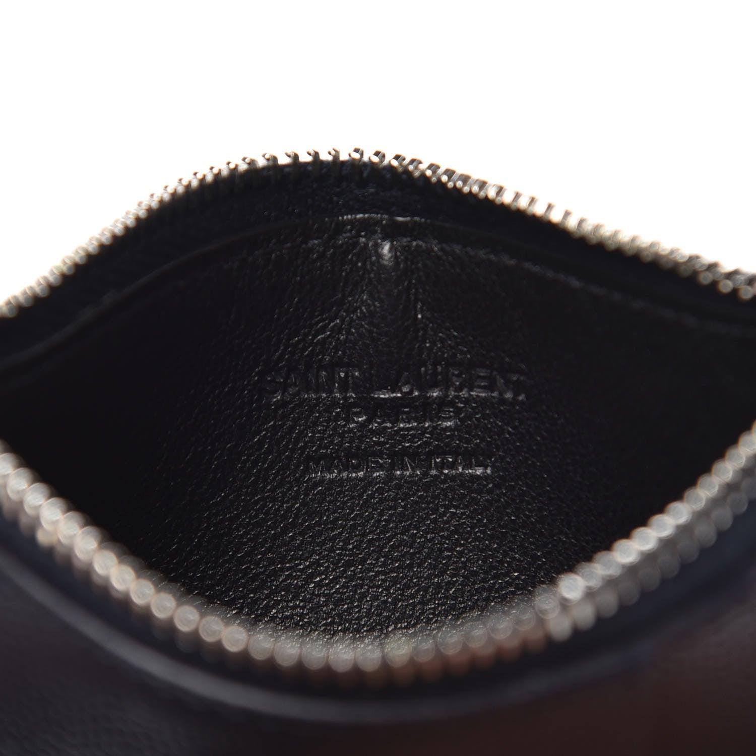 Saint Laurent Grained Calfskin 5 Fragments Zip Pouch Card Holder Deep Marine 5 of 8