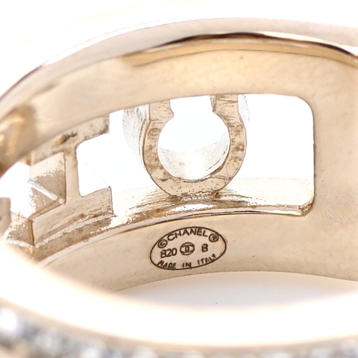 Chanel Metal Crystal Bow-tiful CC Hoop Earrings Gold 4 of 4