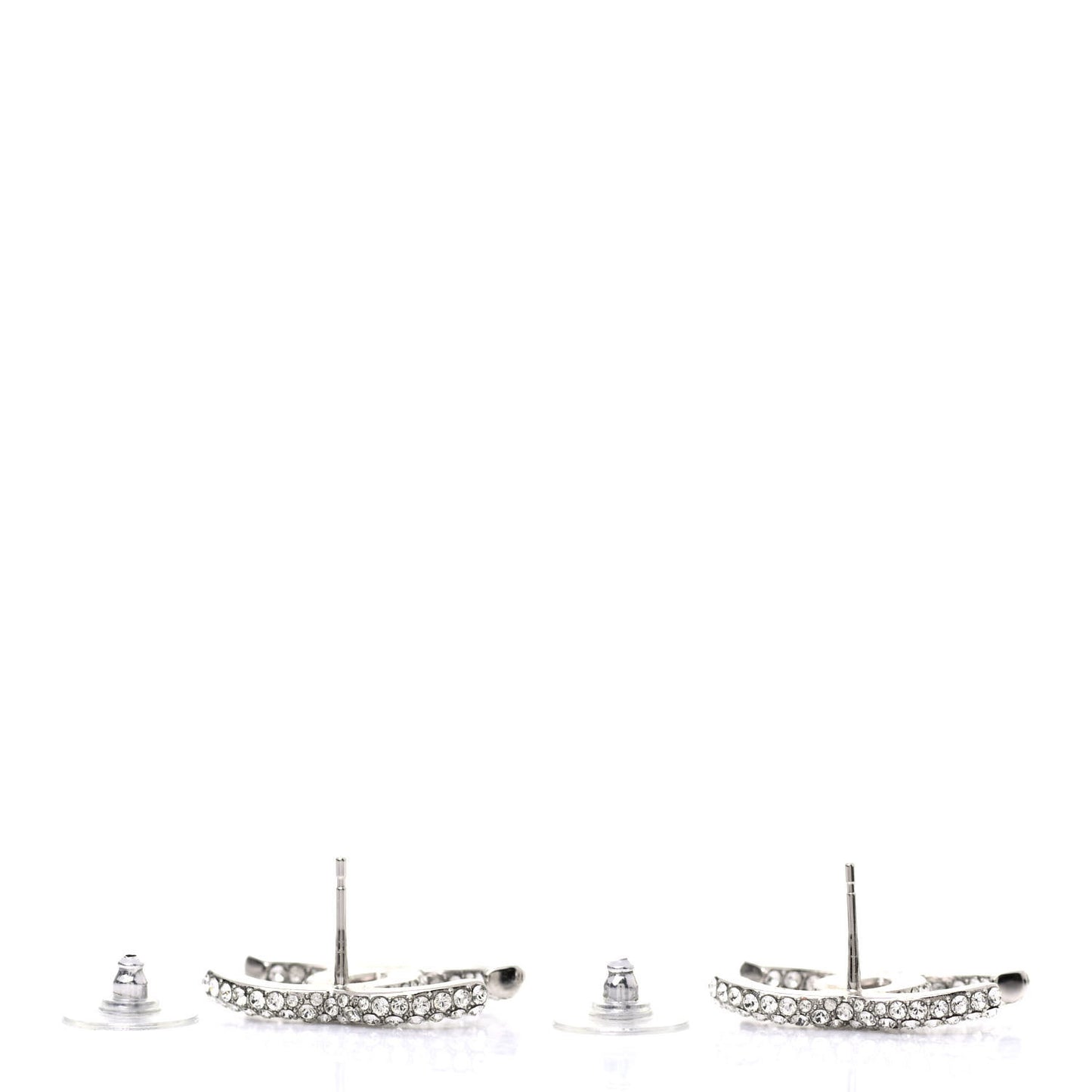 Crystal CC Earrings Silver