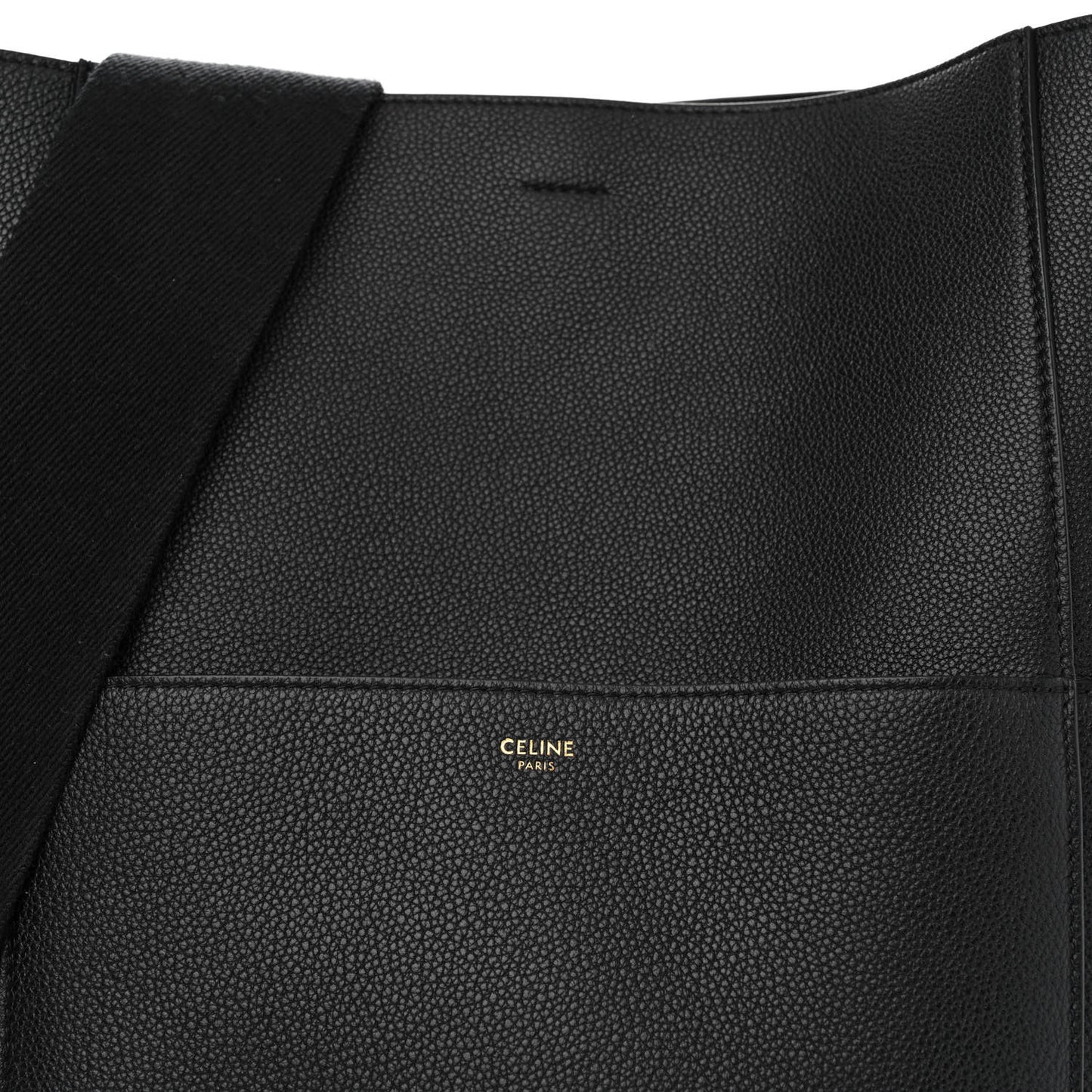 Soft Grained Calfskin Sangle Bucket Bag Black