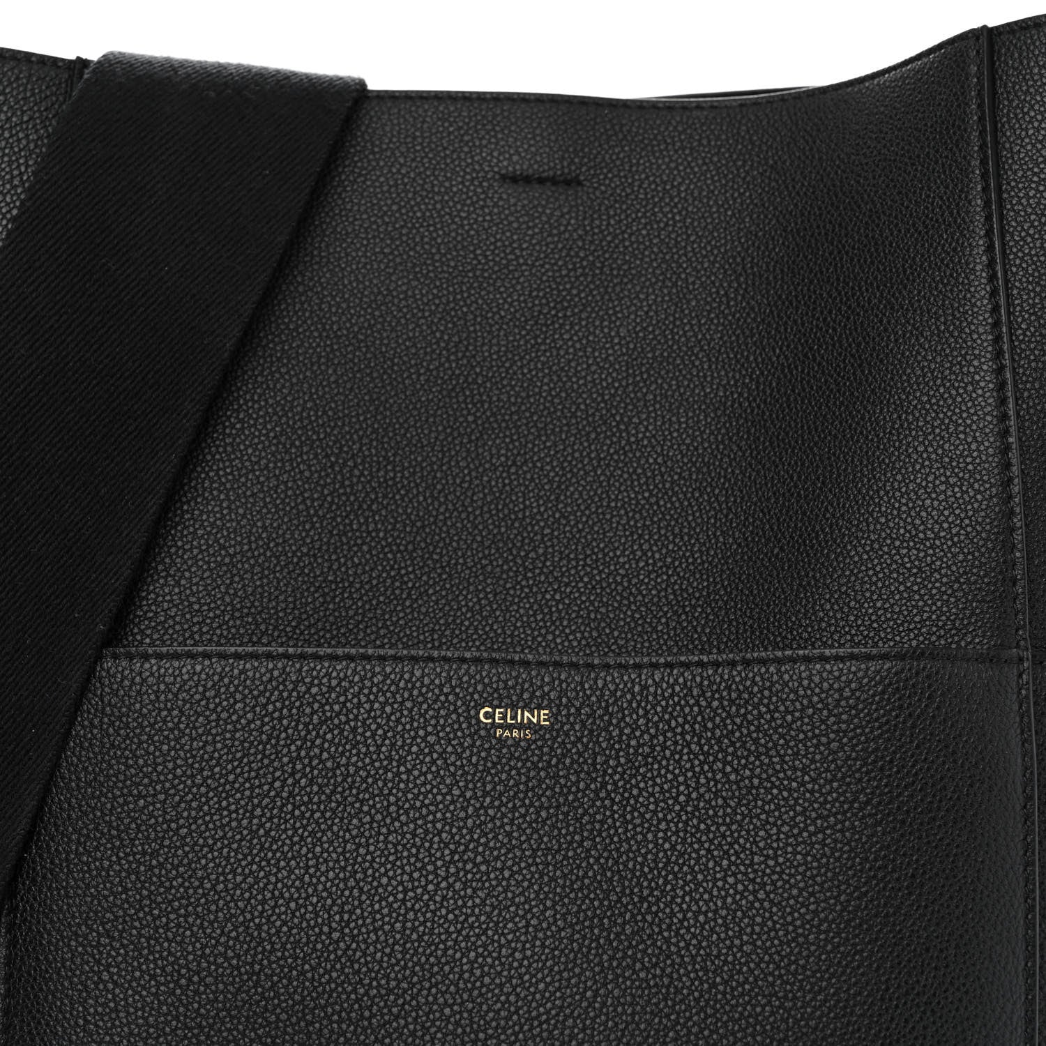 Celine Soft Grained Calfskin Sangle Bucket Bag Black 8 of 13