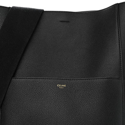 Celine Soft Grained Calfskin Sangle Bucket Bag Black 8 of 13