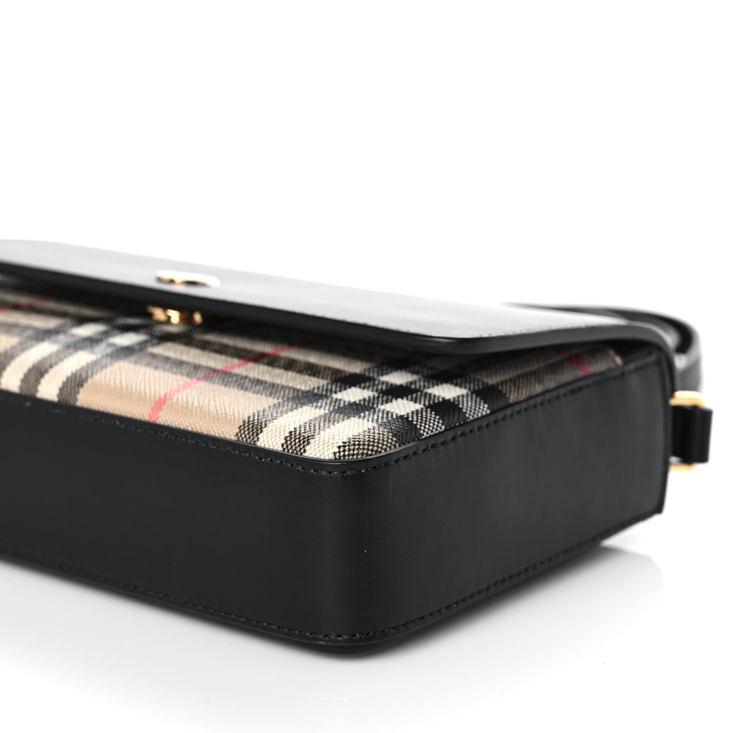 Burberry Calfskin Mini Vintage Check Note Bag Black 10 of 12