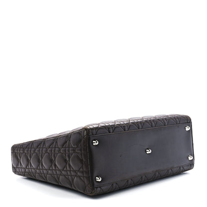 Christian Dior Lambskin Cannage Large Lady Dior Dark Brown 4 of 11
