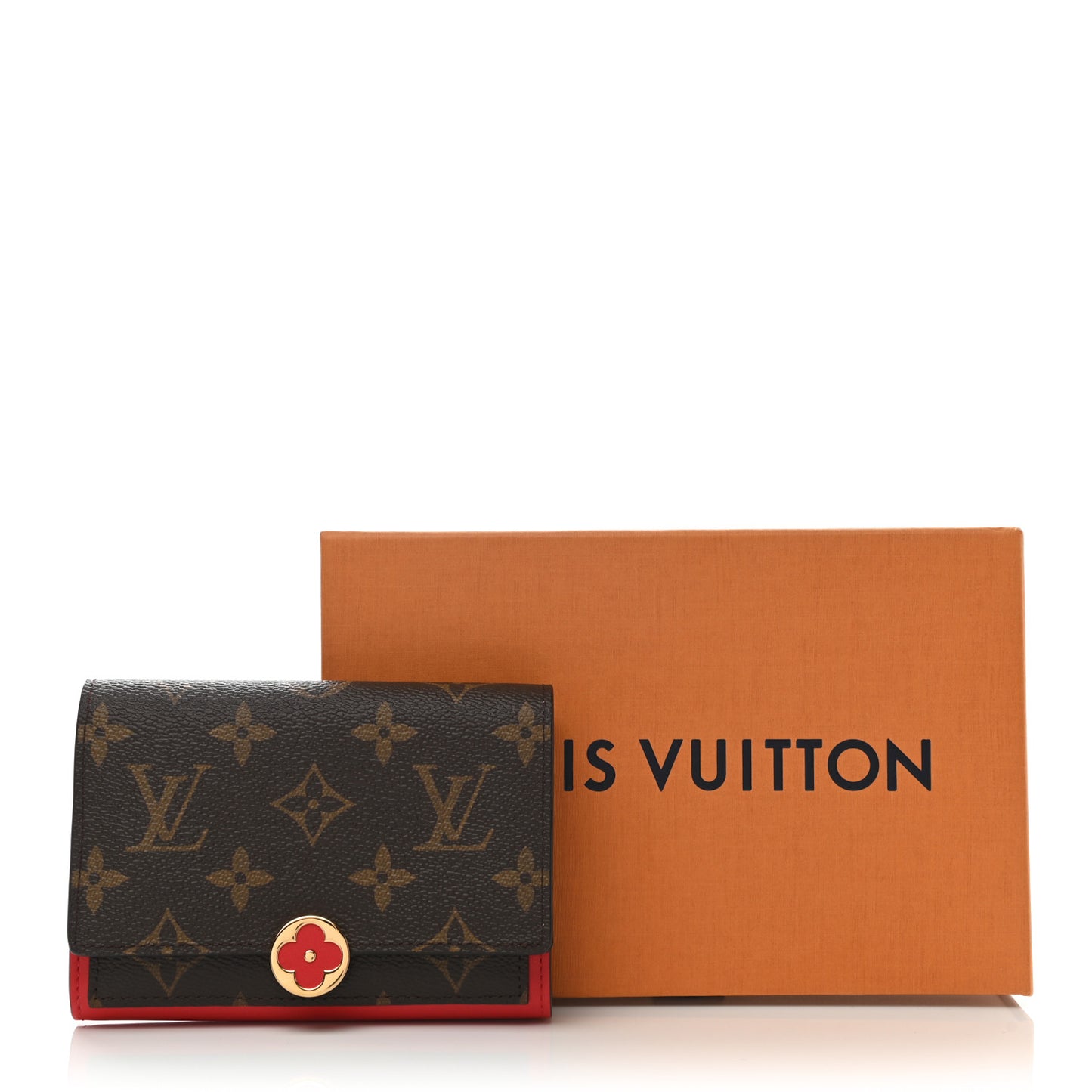 Monogram Flore Compact Wallet Coquelicot