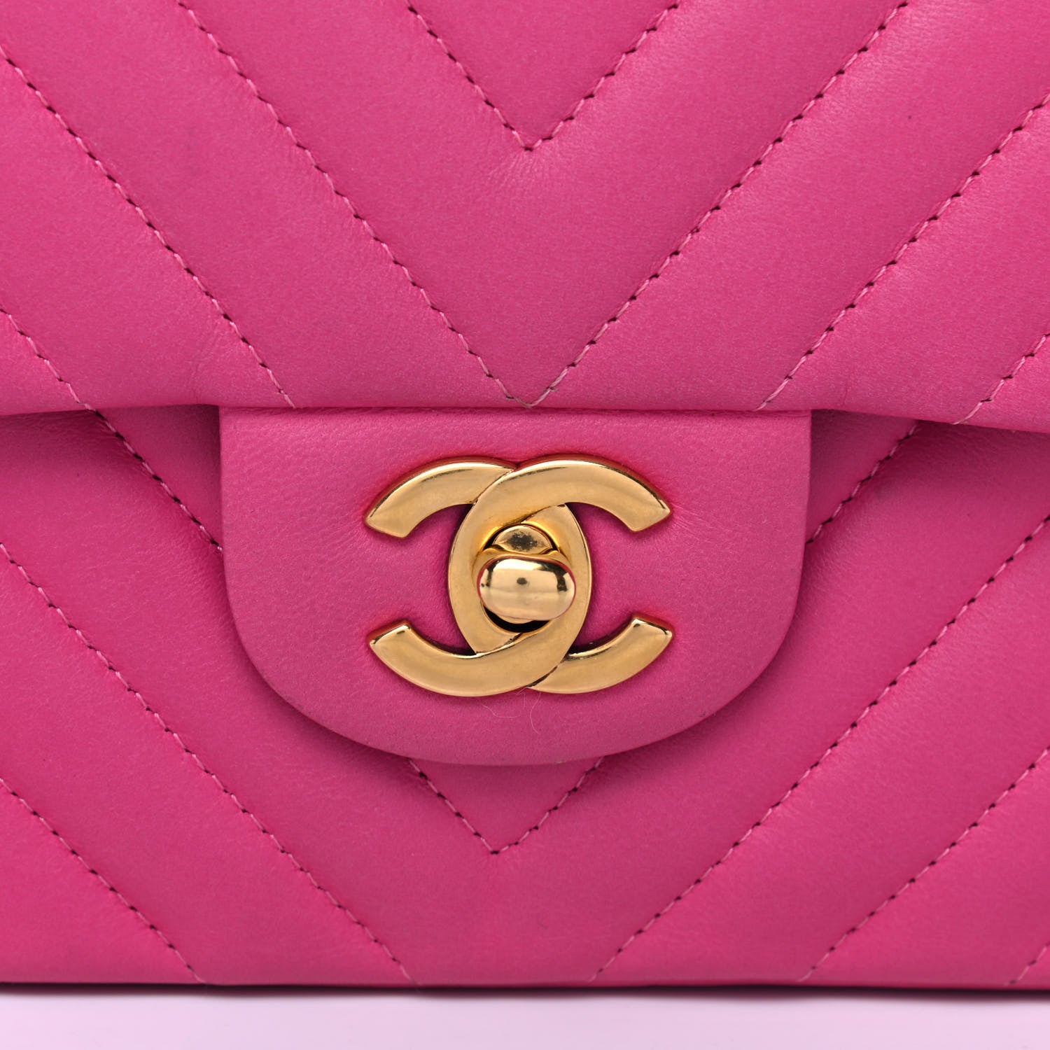 Chanel Lambskin Chevron Quilted Medium Double Flap Pink 8 of 17