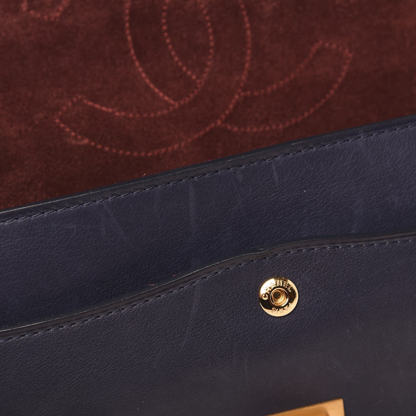 Calfskin Nude 2.55 Medals Reissue 225 Flap Navy