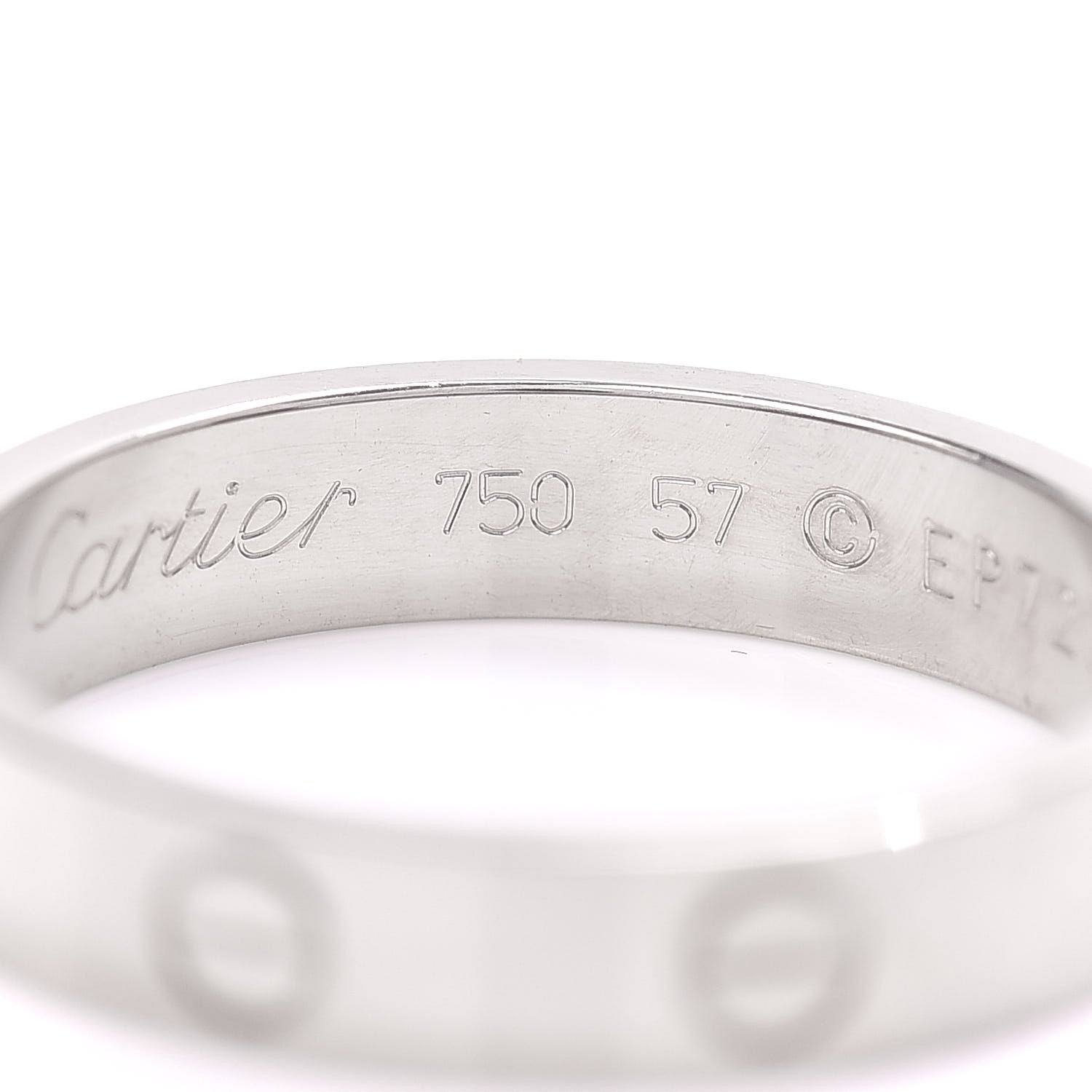 Cartier 18K White Gold 3.5mm LOVE Wedding Band Ring 57 8 4 of 4