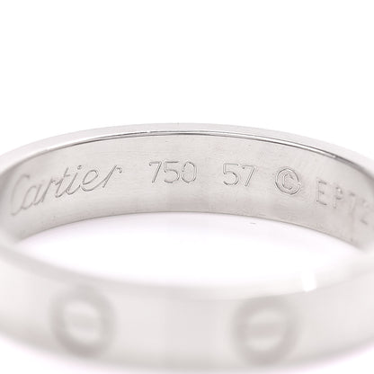 Cartier 18K White Gold 3.5mm LOVE Wedding Band Ring 57 8 4 of 4