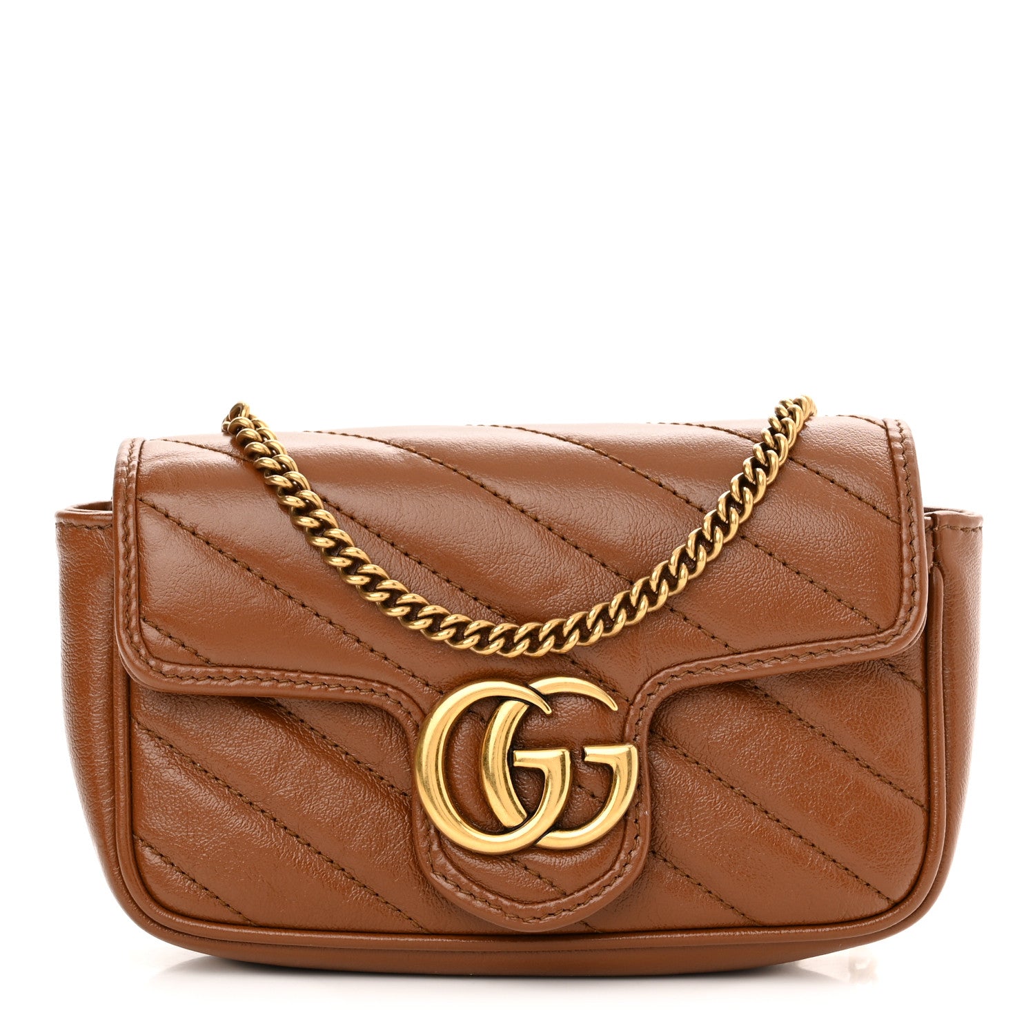 Gucci Azalea Calfskin Matelasse Diagonal Super Mini GG Marmont Shoulder Bag Cuir 1 of 11