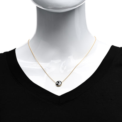Christian Dior 18K Yellow Gold Diamond Black Onyx Mother of Pearl Rose Celeste Pendant Necklace 2 of 7