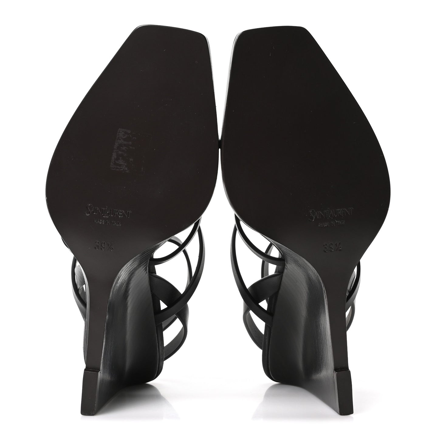 Calfskin Cassandra 90 Wedges 39.5 Black Light Bronze