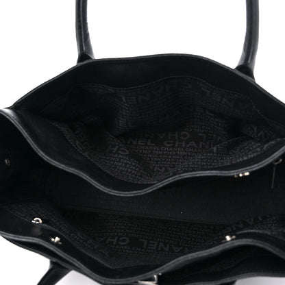 Chanel Calfskin Mademoiselle Lock Cerf Executive Shopper Tote Black 9 of 22