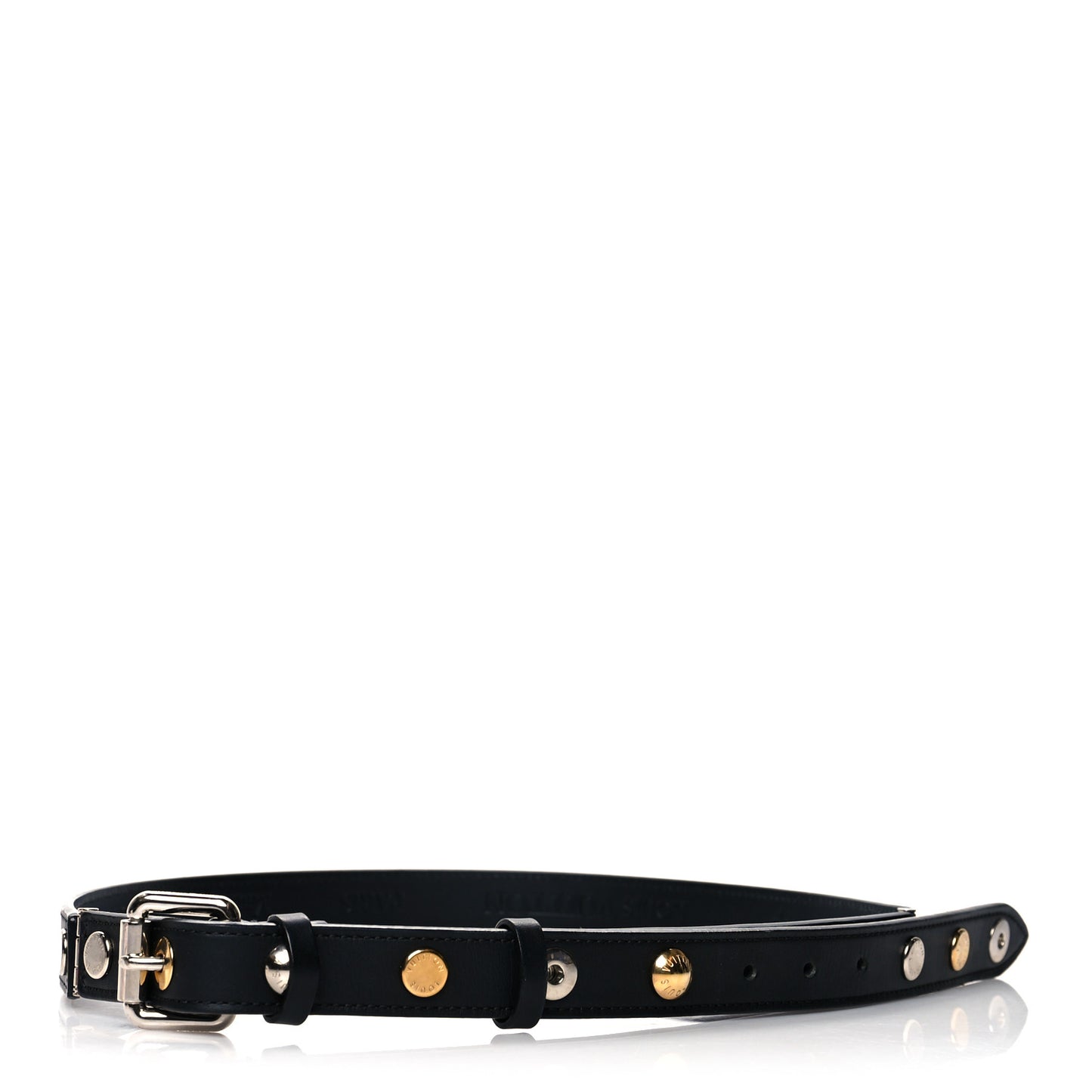 Calfskin Spikes Studded Belt Black 85 34
