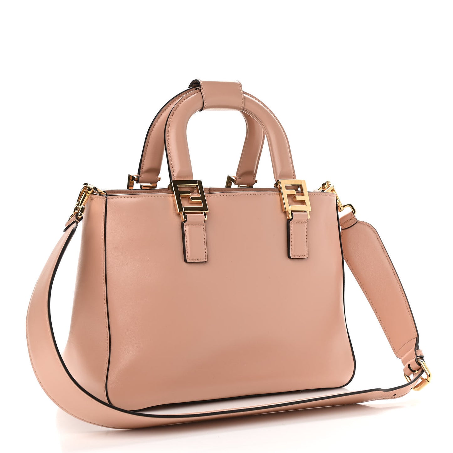 Vitello Glacier Small FF Tote Rosa Bourbon