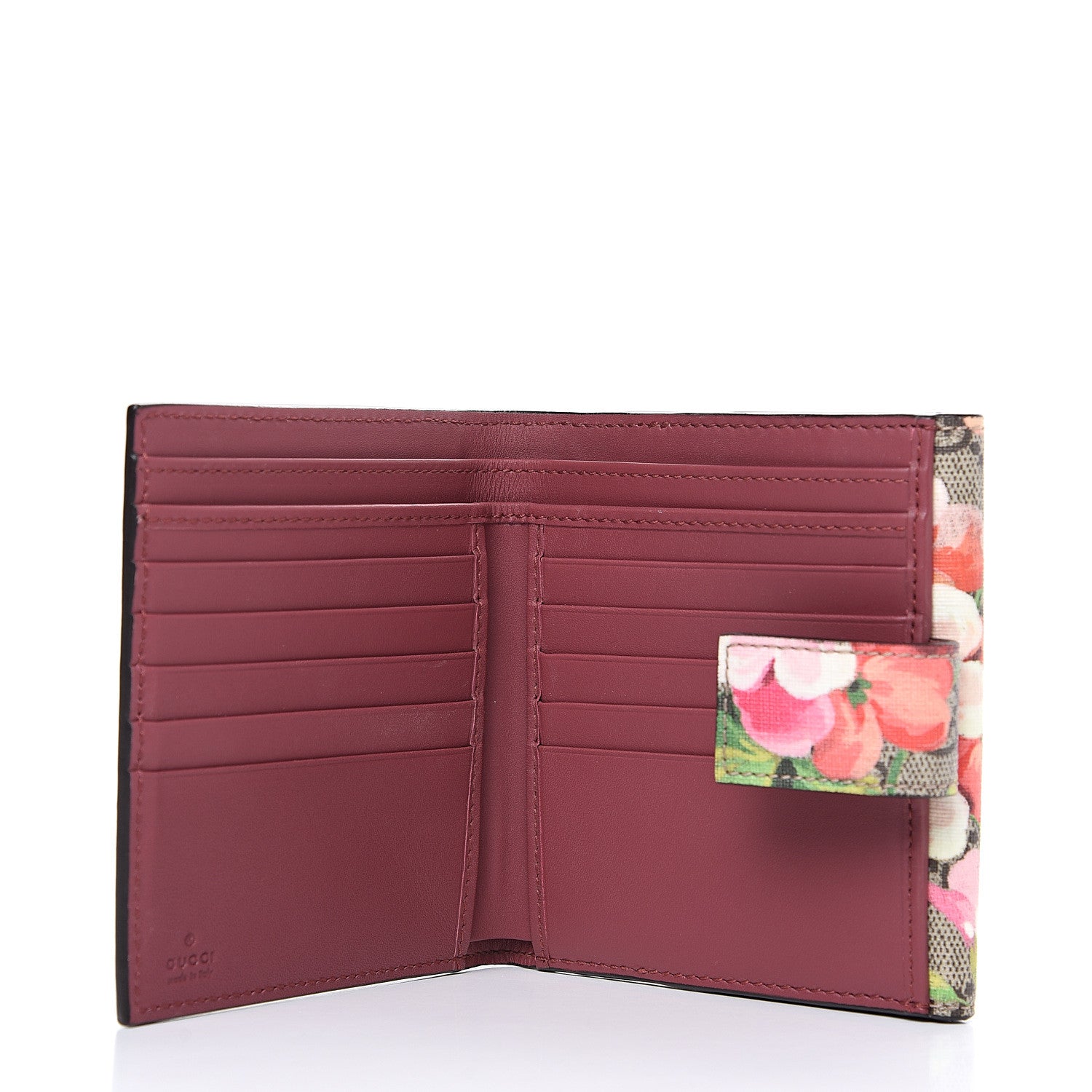 Gucci GG Supreme Monogram Blooms French Flap Wallet Beige Multicolor Dry Rose 4 of 7