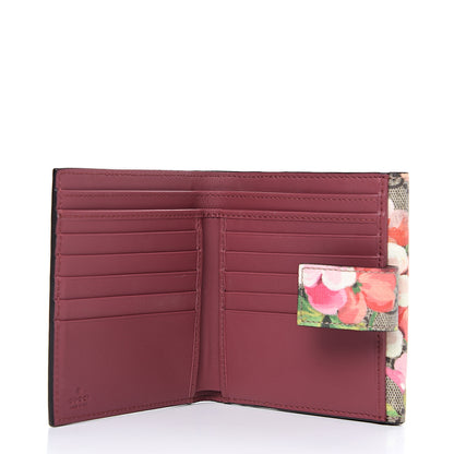 Gucci GG Supreme Monogram Blooms French Flap Wallet Beige Multicolor Dry Rose 4 of 7