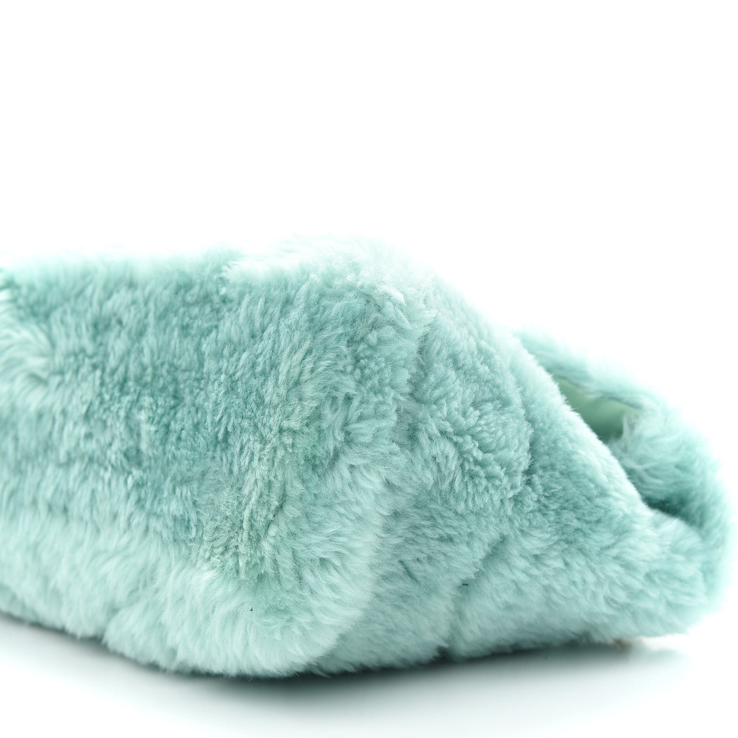 Saint Laurent Merino Shearling Lambskin Quilted Small Loulou Puffer Monogram Chain Satchel Iced Mint 9 of 9