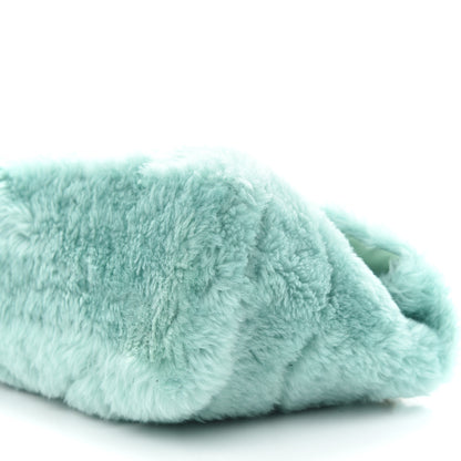 Saint Laurent Merino Shearling Lambskin Quilted Small Loulou Puffer Monogram Chain Satchel Iced Mint 9 of 9