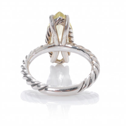 David Yurman Sterling Silver Marquise Lemon Citrine Ring 7 5 of 5