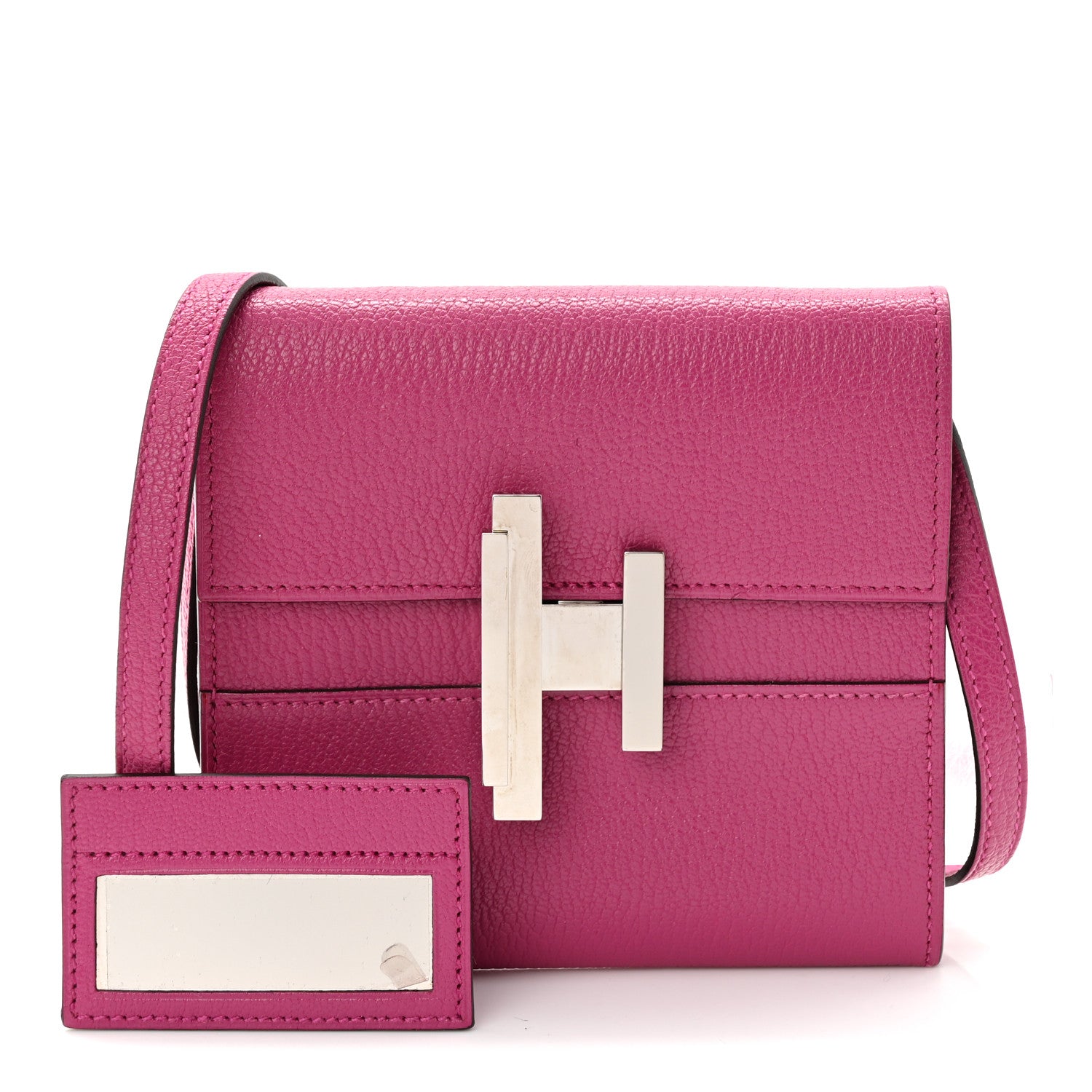 Hermes Chevre Mysore Mini Cinhetic Wallet Rose Pourpre 3 of 11