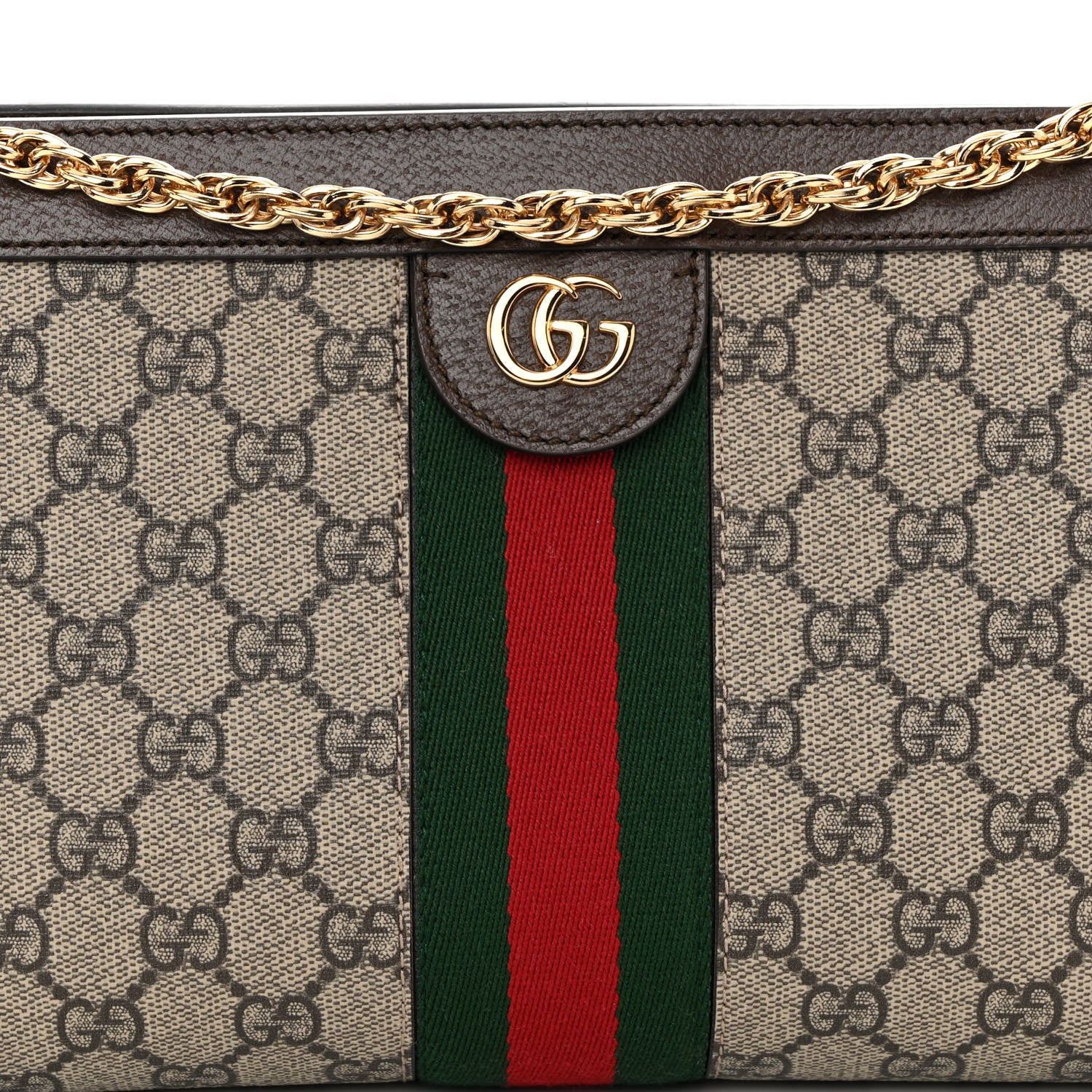 Gucci GG Supreme Monogram Web Small Ophidia Chain Shoulder Bag Brown 8 of 10