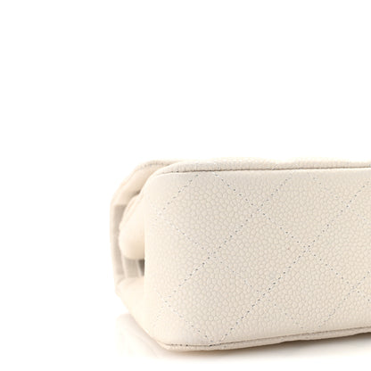 Chanel Iridescent Caviar Quilted Medium Double Flap Off White 9 of 11