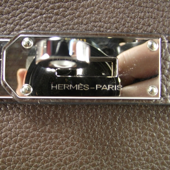 Hermes Taurillon Clemence Jypsiere 34 Chocolate 5 of 9