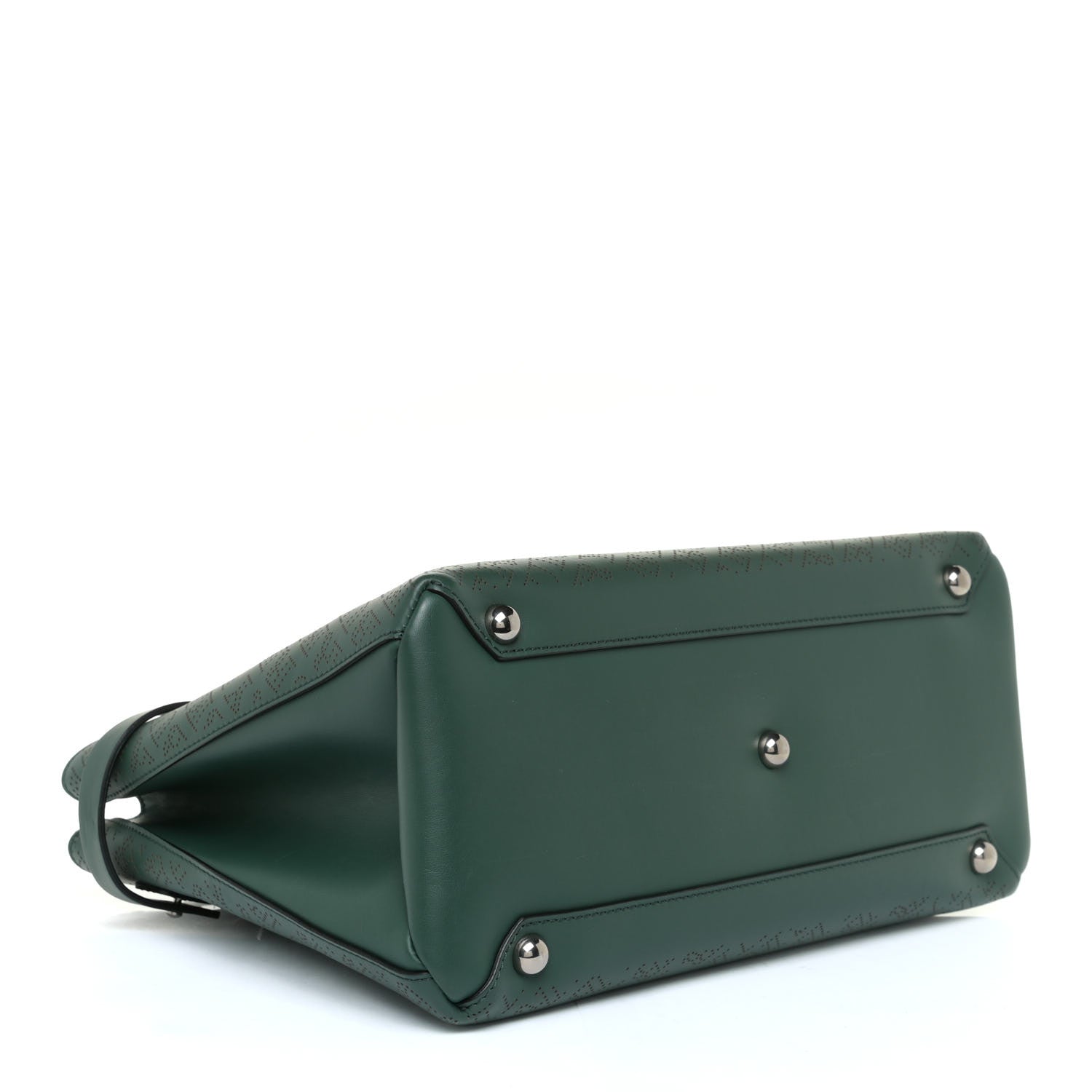Burberry Derby Calfskin Perforated Small Banner Tote Green 3 of 8