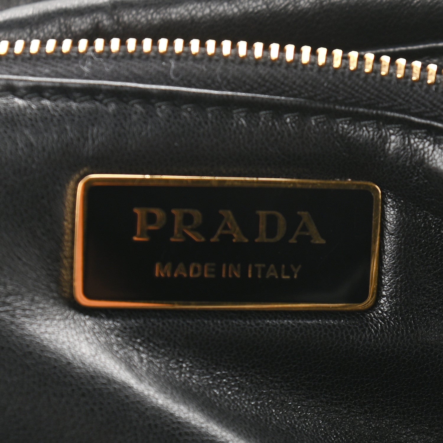 Prada Nappa Soft Padded Logo Embossed Triangle Quilted Shoulder Bag Black 6 of 8