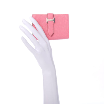 Hermes Chevre Mysore Mini Bearn Wallet Rose Confetti 2 of 7