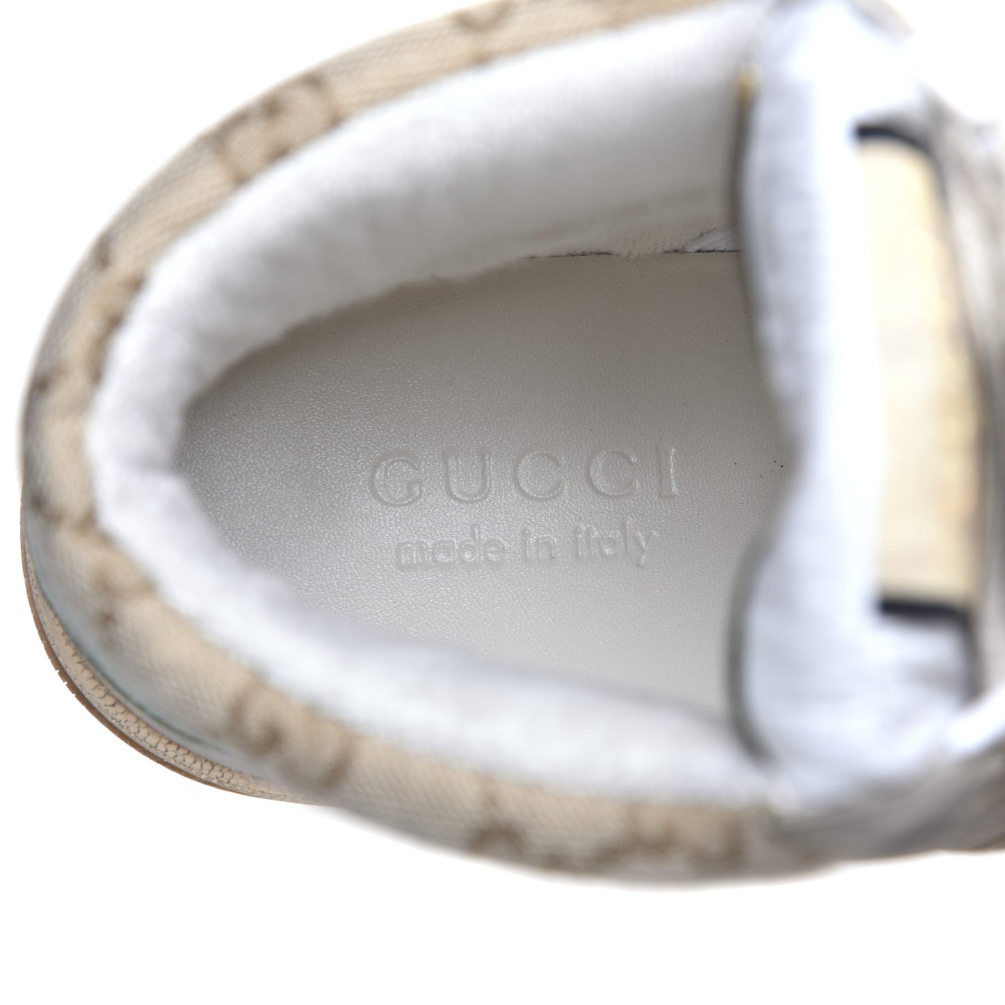 GG Monogram Nubuck Web Mens Screener High Top Sneakers 6 New Sand Dusty Milk Vintage Green